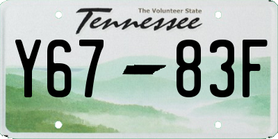 TN license plate Y6783F