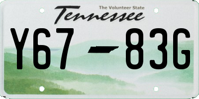 TN license plate Y6783G