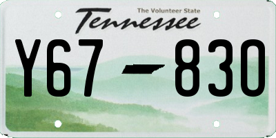 TN license plate Y6783O