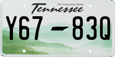 TN license plate Y6783Q