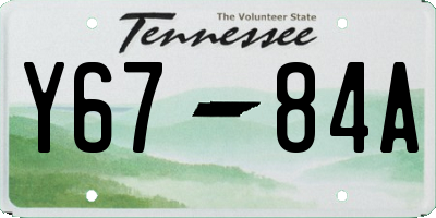 TN license plate Y6784A