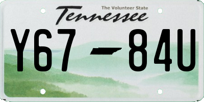 TN license plate Y6784U