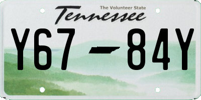 TN license plate Y6784Y