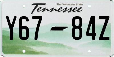 TN license plate Y6784Z