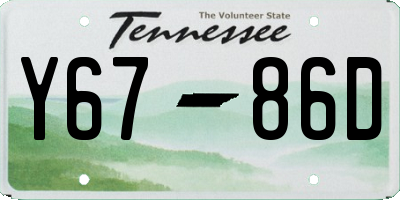 TN license plate Y6786D