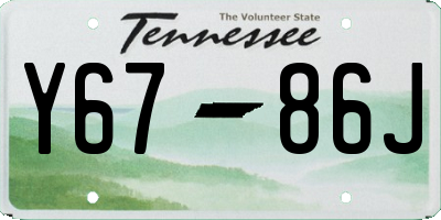 TN license plate Y6786J