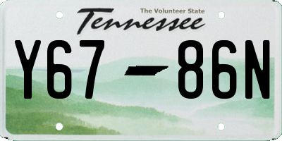 TN license plate Y6786N