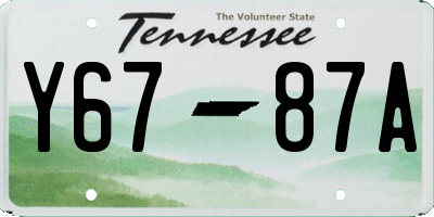 TN license plate Y6787A