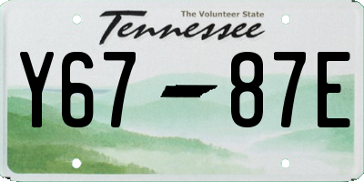 TN license plate Y6787E
