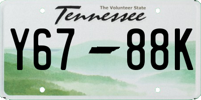 TN license plate Y6788K