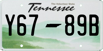 TN license plate Y6789B