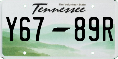 TN license plate Y6789R