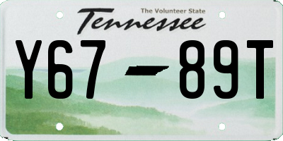 TN license plate Y6789T