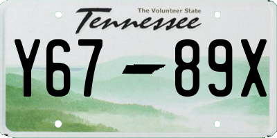 TN license plate Y6789X