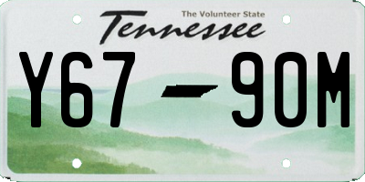 TN license plate Y6790M