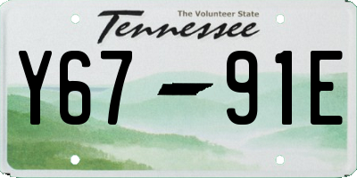 TN license plate Y6791E