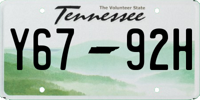 TN license plate Y6792H