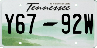TN license plate Y6792W