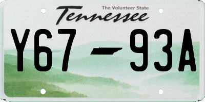 TN license plate Y6793A