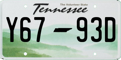 TN license plate Y6793D