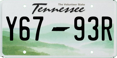 TN license plate Y6793R