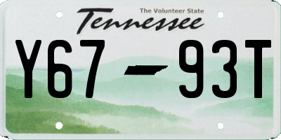 TN license plate Y6793T
