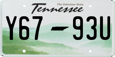 TN license plate Y6793U