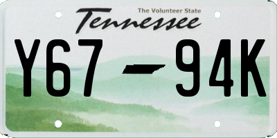 TN license plate Y6794K