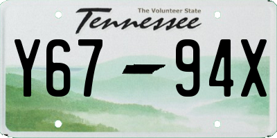 TN license plate Y6794X