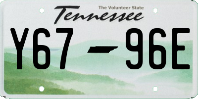 TN license plate Y6796E