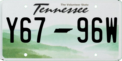 TN license plate Y6796W