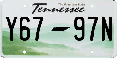 TN license plate Y6797N
