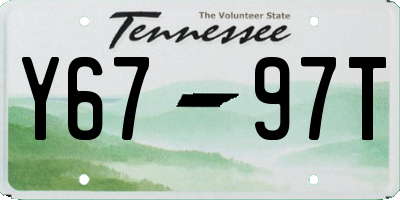 TN license plate Y6797T