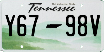 TN license plate Y6798V