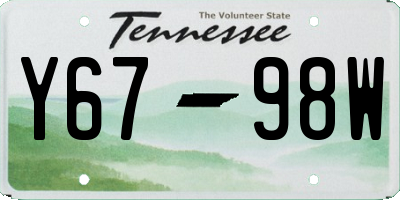 TN license plate Y6798W