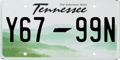 TN license plate Y6799N