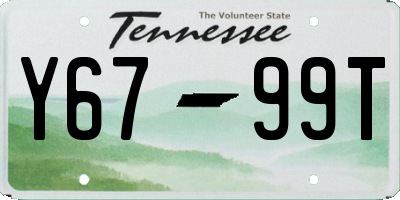 TN license plate Y6799T