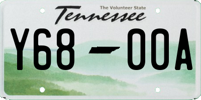 TN license plate Y6800A