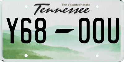 TN license plate Y6800U