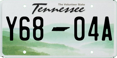 TN license plate Y6804A