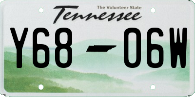 TN license plate Y6806W