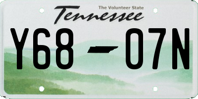 TN license plate Y6807N