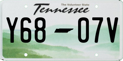 TN license plate Y6807V
