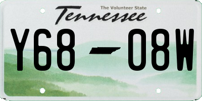 TN license plate Y6808W
