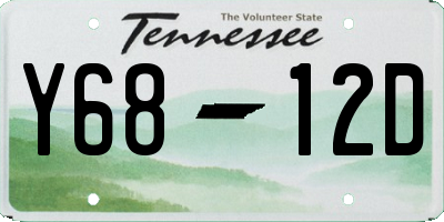 TN license plate Y6812D