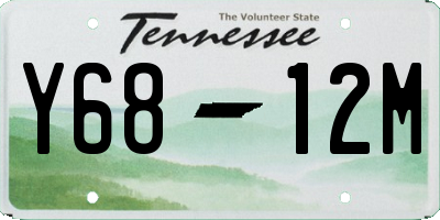 TN license plate Y6812M