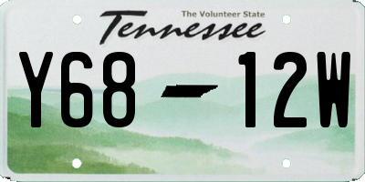 TN license plate Y6812W