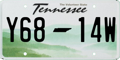 TN license plate Y6814W