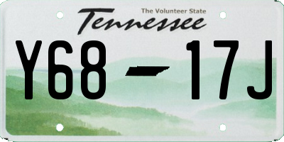 TN license plate Y6817J