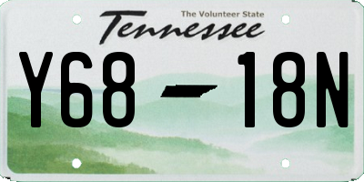 TN license plate Y6818N